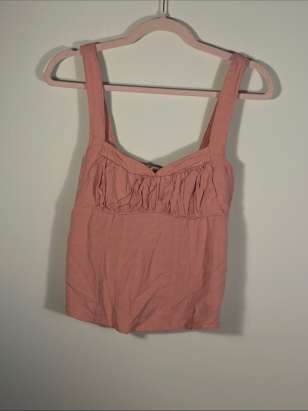 Free People‎ Sasha corset Dusty Rose Ruching Bust Tank